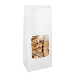 Sachet en Kraft blanc refermable à attache métalique 10,8x6,4x26,7 cm (100 pièces) [TTW2W]
