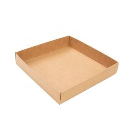 Petite Boite avec fond en carton kraft 13x2.5x13.3cm (25 Pièces) [KR357]