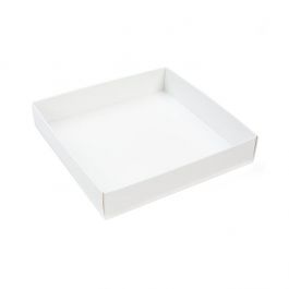 Fonds de boîte en papier blanc mat 13 x 2,5 x13,3cm (25 pièces) [WH357]