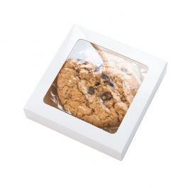 Boîtes-cadeaux Kraft blanc brillant 10,5x2,2x10,5cm avec fenêtre (25 pièces) [WGWG245]