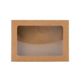 Boite Cadeau Kraft avec Fenêtre 15.3x2.5x21.5cm (25 pièces) [WKRGA5XL]