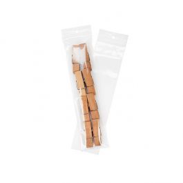 Sachet zip à transparence cristalline 100 microns avec trou pour suspension 7,6x30,5cm (100 pièces) [Z4R312]