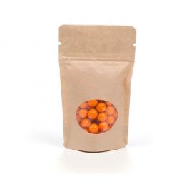 Doypack kraft avec fenêtre ovale 7.9 x 5.1 x 13 cm (28 g) (100 Pièces) [ZBGO1K]