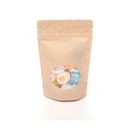 Doypack kraft avec fenêtre ovale 10.2 x 6 x 15.2 cm (57 g) (100 Pièces) [ZBGO2K]