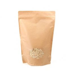 Doypack kraft avec fenêtre ovale 22.9 x 12.1 x 34.3 cm (907 g) (100 Pièces) [ZBGO6K]