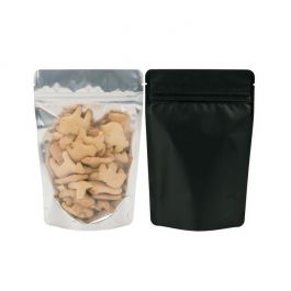 Sac à fermeture hermétique à font métallisé et dos noir 13 x 8 x 20.5 cm (113 g) (100 Pieces) [ZBGB3]