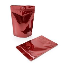 Doypack rouge métallisé 15 x 9 x 23.2 cm (312 g) trou suspension rond (100 Pieces) [ZBGM7RH]