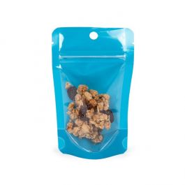 Doypack Transparent/Bleu Fluo 7,9x5,1x13 cm (100 pièces) [ZBGN1BL]