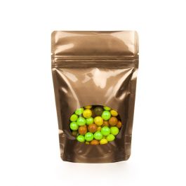 Doypack bronze avec fenêtre 21 x 8,9 x 29,2 cm (510 g) (100 Pièces) [ZBGO5BZ]