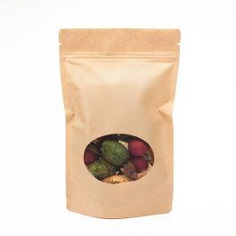 Doypack kraft avec fenêtre ovale 21 x 8.9 x 29.2 cm (510 g) (100 Pièces) [ZBGO5K]