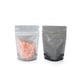 Sac en papier de riz noir avec avant transparant, 10.2 x 6 x 15.2 cm (57  g) (100 pièces) [ZBGR2BC]