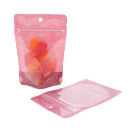 Sac en papier de riz rose avec fenêtre, 10.2 x 6 x 15.2 cm (57  g) (100 pièces) [ZBGR2HR]