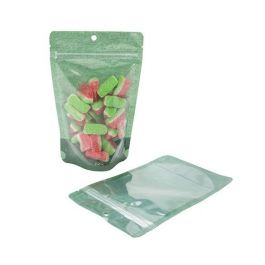 Sac en papier de riz vert foncé avec fenêtre, 13 x 8 x 20.6 cm (113 g) (100 pièces) [ZBGR3HGR]