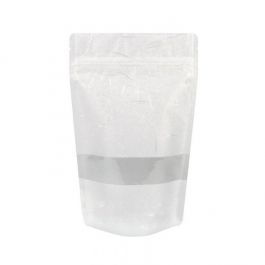 Sac en papier de riz blanc avec fenêtre 13 x 8 x 20.5 cm (113 g) (100 Pieces) [ZBGR3W]