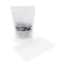 Sac en papier de riz blanc avec fenêtre, 15 x 9 x 23.2 cm (312 g) Trou Suspension Rond (100 pièces) [ZBGR7WH]