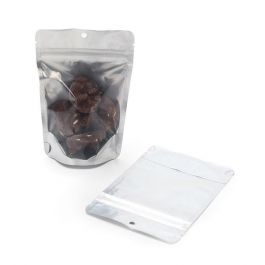 Doypack argenté 10.2 x 6 x 15.2 cm (57 g) Trou Suspension Rond (100 Pièces) [ZBGS2H]