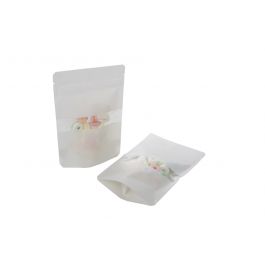 Standbodenbeutel weiß Kraft 10.2x6x15.2cm | 57 Gramm (100 Stück) [ZBGW2WK]