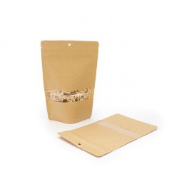 Doypack kraft 10.2 x 6 x 15.2 cm (57 g) trou suspension rond (100 Pièces) [ZBGW2KH]