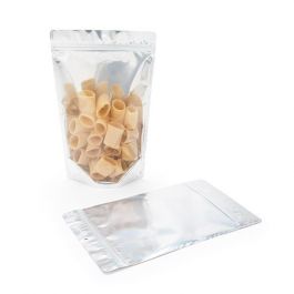 Sachet à fermeture hermétique à fond métallisé et dos blanc, 17 x 9 x 28,5 cm (340 g) Trou Suspension Rond (100 pièces) [ZBGW4H].