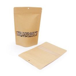 Doypack kraft, 15 x 9x 23cm trou suspension rond 100pièces (312gr) [ZBGW7KH]