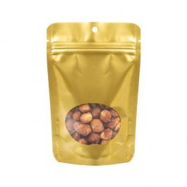 Pochettes doypack or avec fenêtre ovale 10,2 x 6 x 15,2 cm avec trou de suspension (100 pièces) [ZBGO2GH]