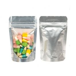 Doypack argenté 7.9 x 5.1 x 13 cm (28 g) (100 Pièces) [ZBGS1]