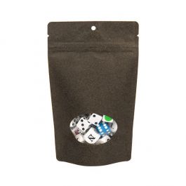 Doypack en papier kraft noir avec fenêtre ovale, 13 x 8 x 20.5 cm Trou Suspension Rond ( 113 g) (100 Pieces) [ZBGO3BKH]