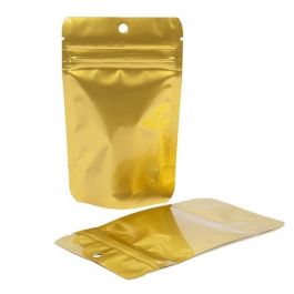 Doypack or métallisé 7.9 x 5.1 x 13 cm (28 g) Trou Suspension Rond (100 Pièces) [ZBGM1GH]