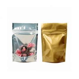 Doypack avec le dos doré 13 x 7.9 x 20.6cm (113 g) (100 Pièces) [ZBGG3]