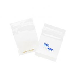 Sachet zip à transparence cristalline avec fenêtre d'écriture blanche 7,5x10 cm (100 pièces) [ZWC34]