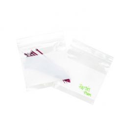Sachet zip à transparence cristalline avec fenêtre d'écriture blanche 10x10 cm (100 pièces) [ZWC44]