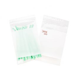 Sachet zip à transparence cristalline avec fenêtre d'écriture blanche 13x20 cm (100 pièces) [ZWC58]